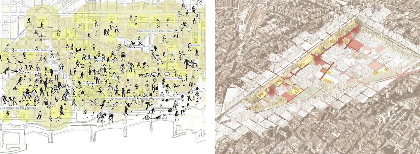 Las  escuelas para hacer “centro”: reflexiones de barrio para el Poblenou-22@ en Barcelona