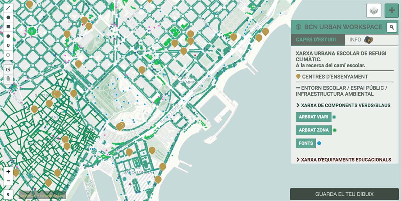 “Learning from the existing city”: red de refugio climático urbano para Barcelona