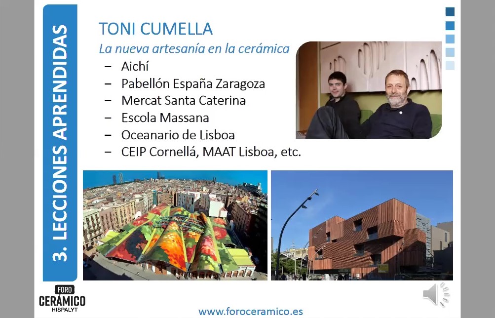 Tres obras con ladrillo