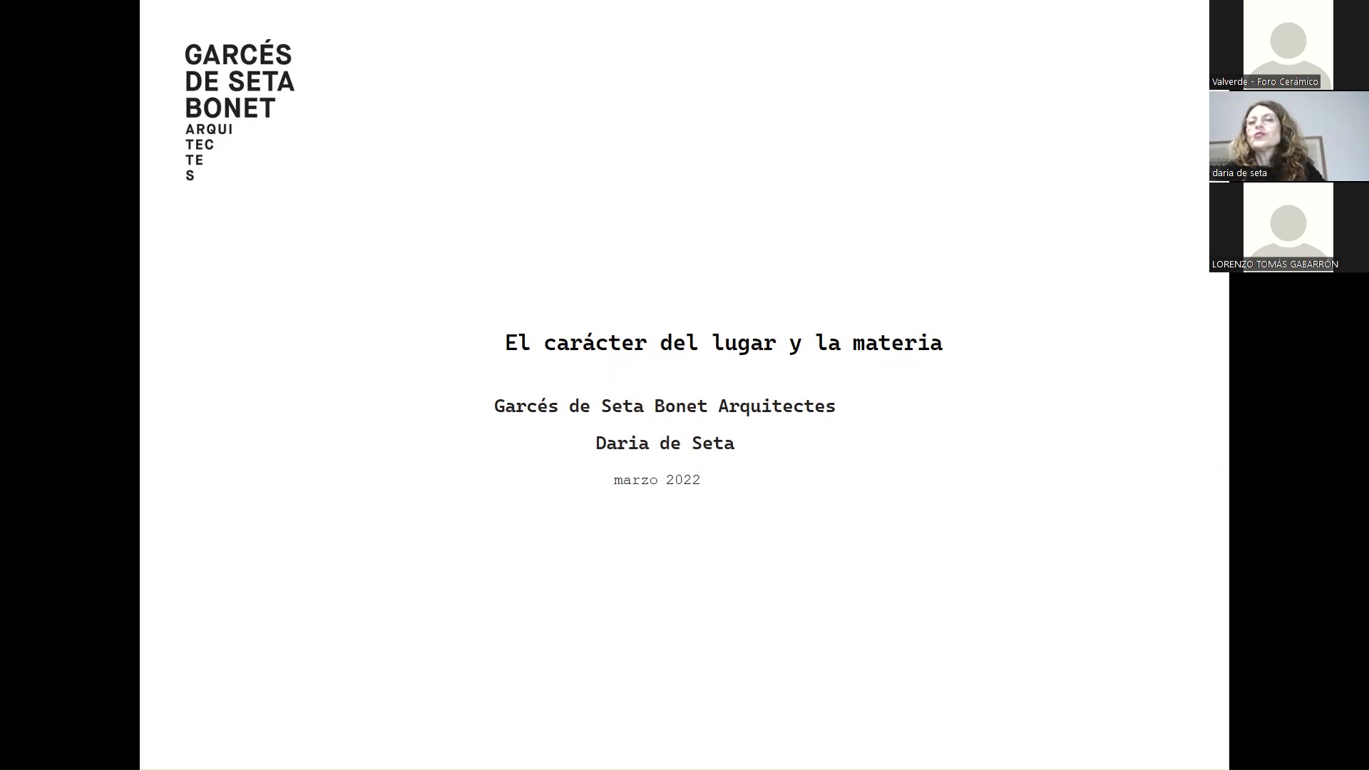 El carácter del lugar y la materia