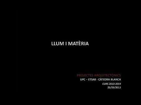 01. Llum i matèria