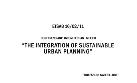01. The Integration of sustainable criteria into territorial and urban planning