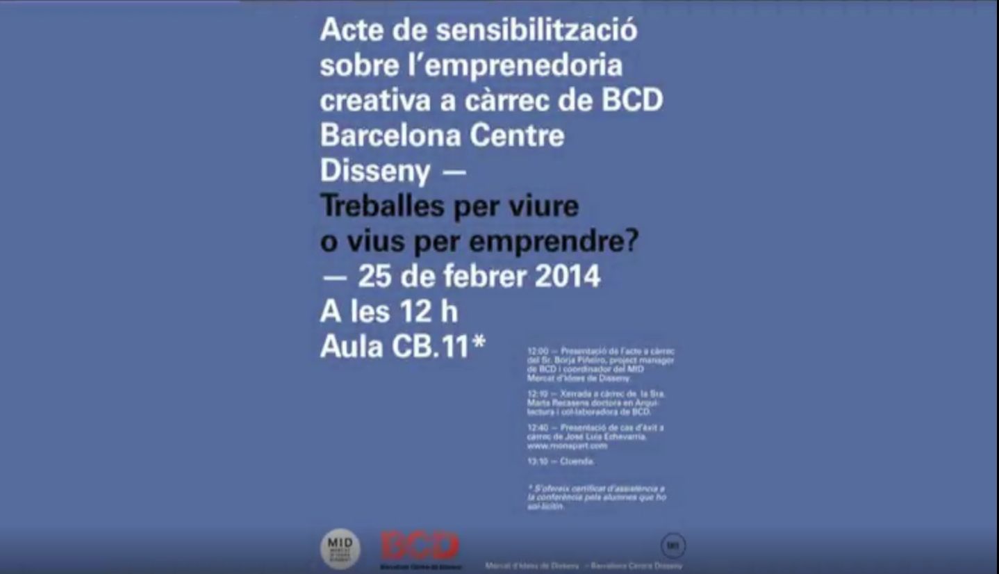 Acte de Sensibilització sobre l'Emprenedoria Creativa