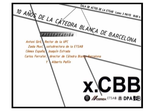 Jornada "10 años de la Cátedra Blanca - Cémex de Barcelona". Presentació.