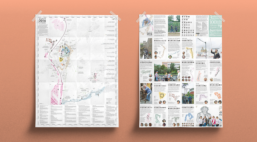 Una colección de mapas de lo andado entre 2014 y 2016. Jane's walk Sevilla.