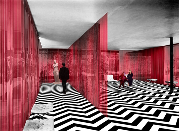 El Pabellón de Barcelona y la Habitación Roja.