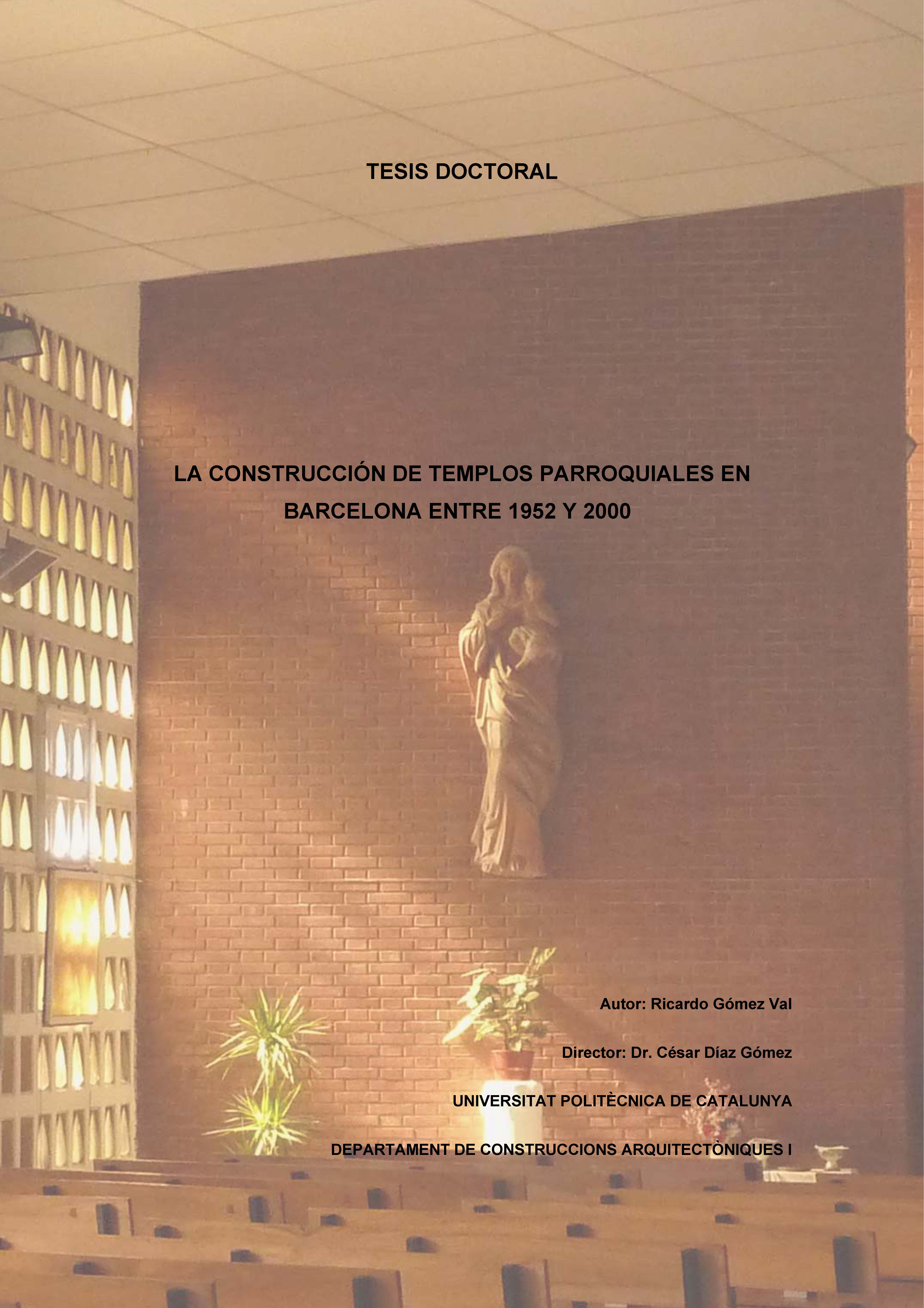 La Construcción de templos parroquiales en Barcelona entre 1952 y 2000
